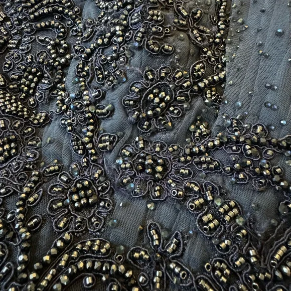 NWT MAC DUGGAL EMBELLISHED PLUNGE NECK PUFF SLEEVE A LINE GOWN 20283 - Picture 10 of 16